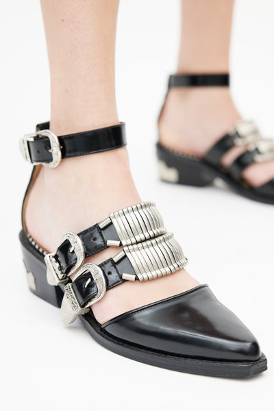 Black & Silver Western Heel