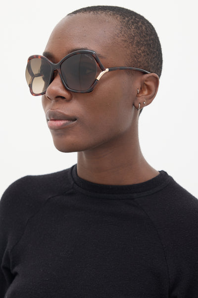 Tom Ford // Brown Marbled Astrid-02 TF579 Tapered Square  display picture 1