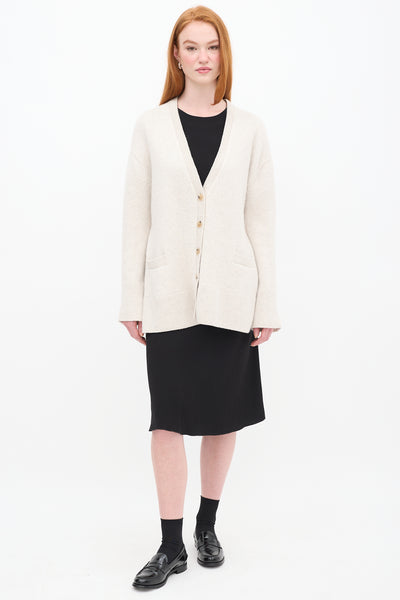 Toteme // Beige Wool Knit Cardigan – VSP Consignment