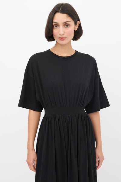 toteme cotton midi dress Toteme // Black Cotton Tee Midi Dress – VSP Consignment