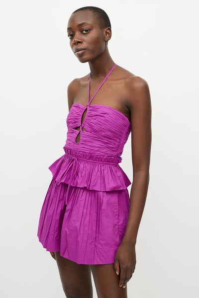 Ulla Johnson // Purple Pleated Isidro Romper – VSP Consignment