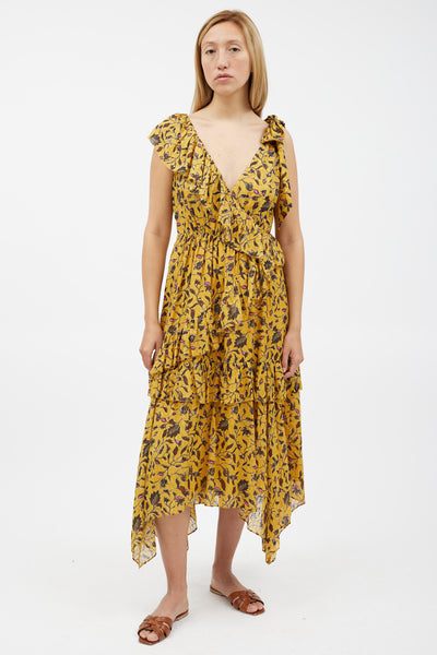 Ulla johnson discount yellow midi dress