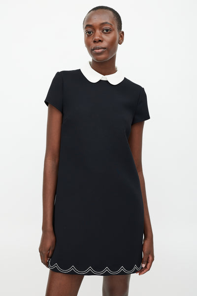 Valentino // Black & White Round Collar Dress – VSP Consignment