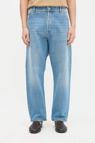 メンズ VALENTINO studded denim pants