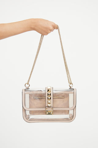 Valentino // Beige Glam Lock Rockstud PVC Bag – VSP Consignment