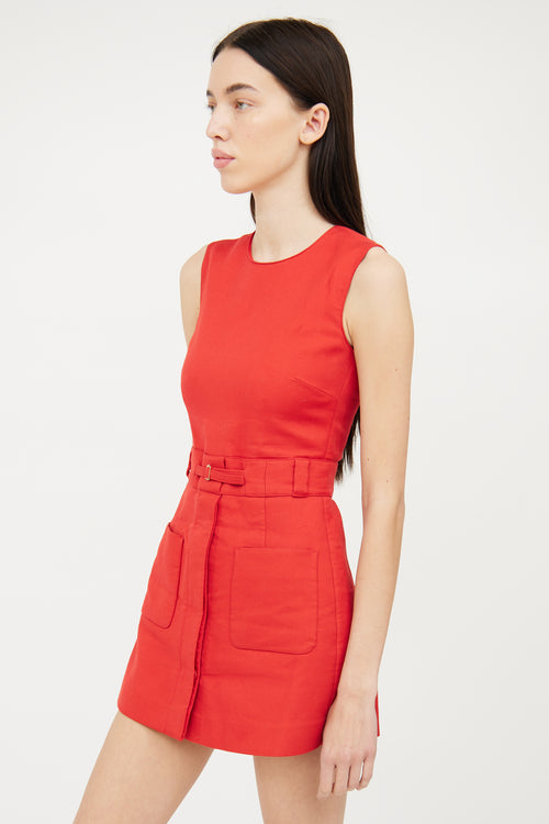 Red Valentino Red Panel Buckle Romper
