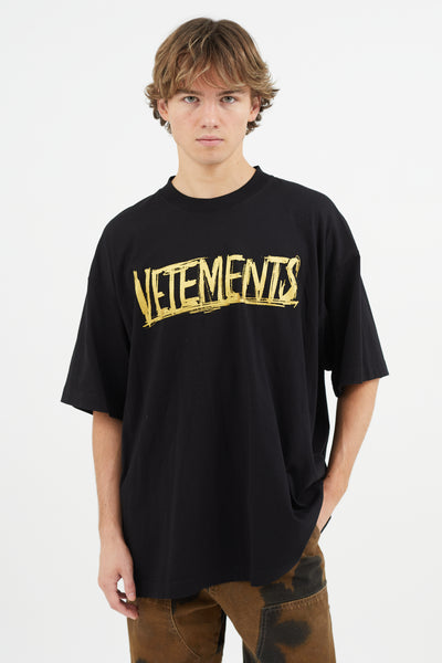 Vetements // Black & Gold World Tour T-Shirt – VSP Consignment