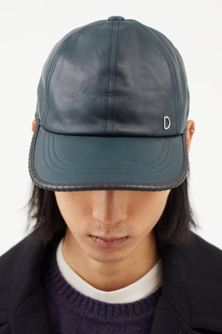 Zilli Blue Leather Logo Hat