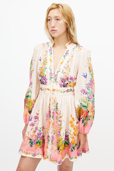 Zimmermann // Beige & Multicolour Floral Tropicana Dress – VSP Consignment