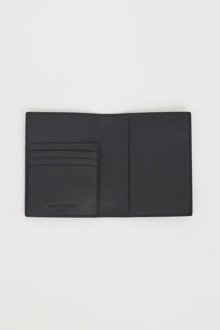 Alexander McQueen Black Leather Logo Passport Holder