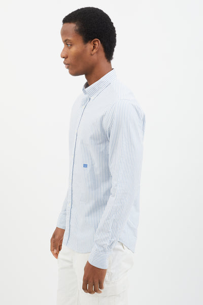 Acne Studios // Blue & White Stripe Ohio Face Shirt – VSP Consignment