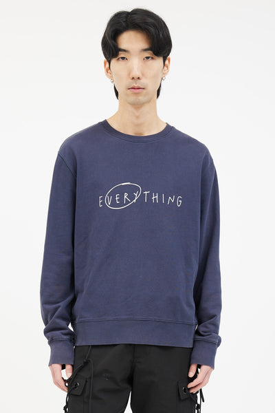 Acne Studios // SS15 Navy Cotton Casey Slogan EV Sweater – VSP