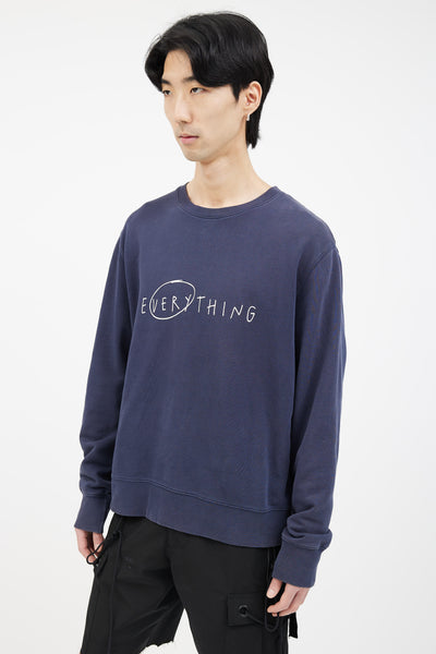 Acne Studios // SS15 Navy Cotton Casey Slogan EV Sweater – VSP