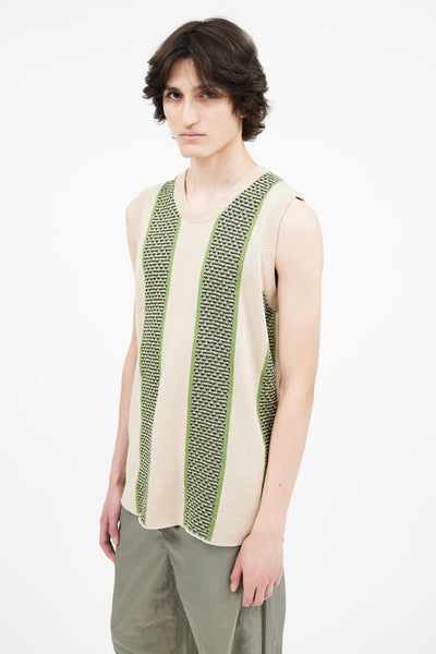 Ahluwalia // Beige & Green Merino Wool Vest – VSP Consignment