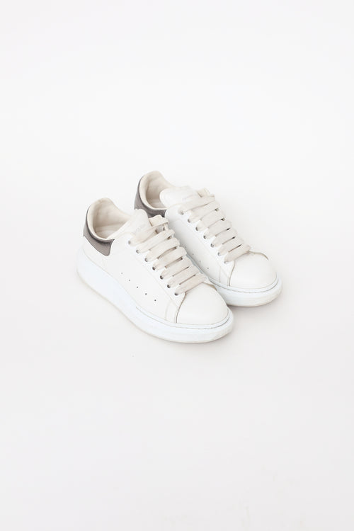 Alexander McQueen White & Grey Platform Leather Sneaker