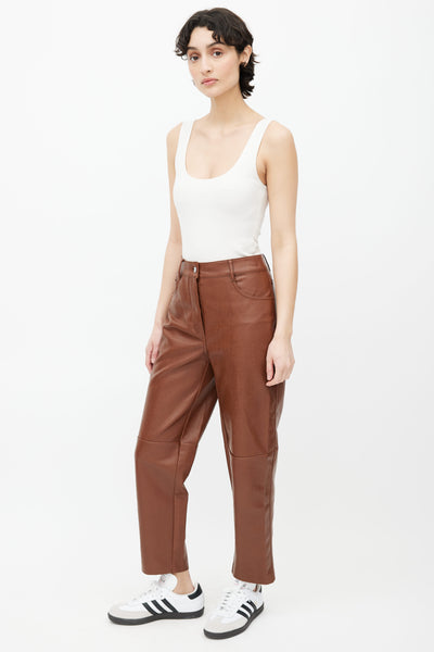 Zara brown leather pants