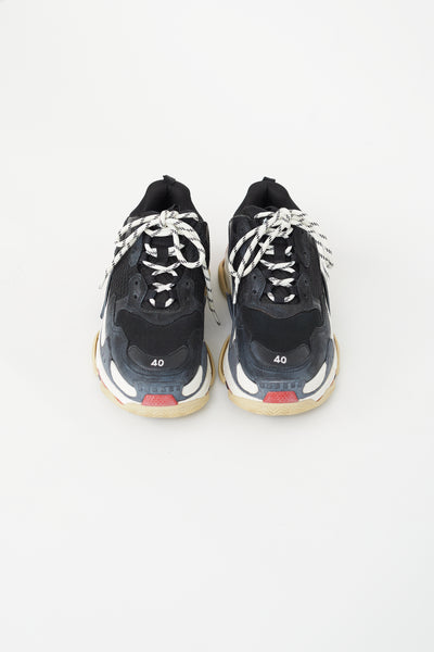 Balenciaga // Black Multicolour Triple S Chunky Sneaker – VSP