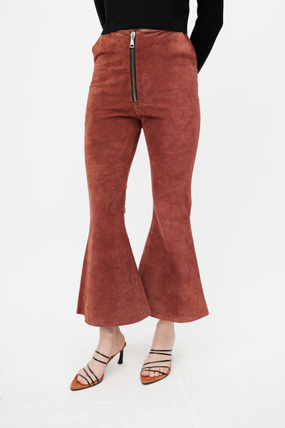 Suede Flared Pants 