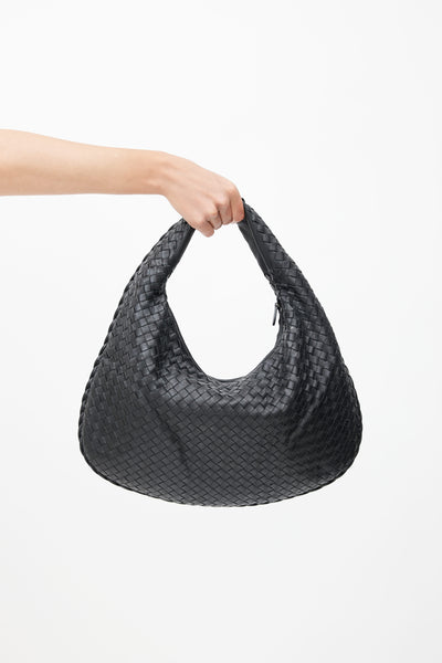 Bottega Veneta // Black Intrecciato Leather Loop Bag – VSP Consignment