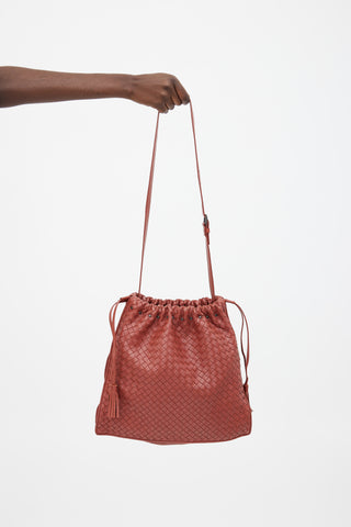 Bottega Veneta Intrecciato Veneta Large Shoulder Bag Brick Red