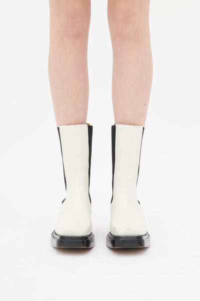 White Leather The Lean Chelsea Boot