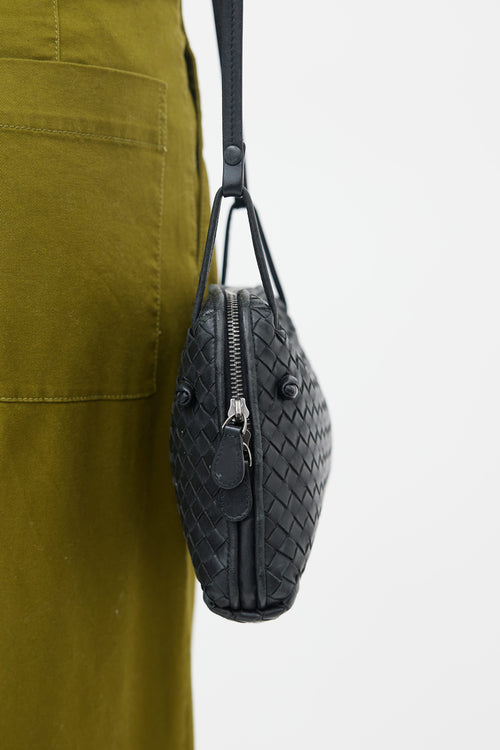 Bottega Veneta Black Intrecciato Leather Loop Bag