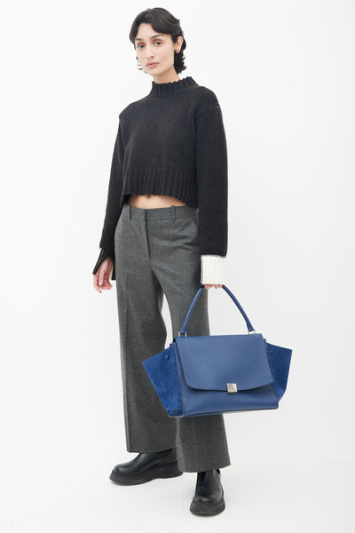 Celine // Blue Leather Trapeze Shoulder Bag – VSP Consignment