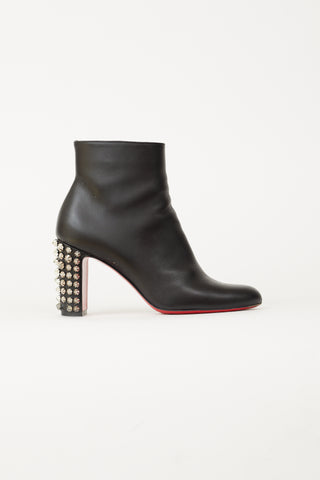 Christian Louboutin // Black Leather Suzy Folk 85 Studded Boot