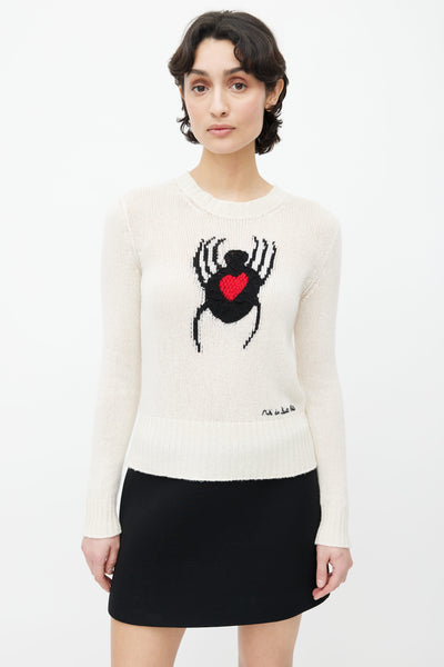 Dior // Cream Cashmere Red Heart Knit Sweater – VSP Consignment