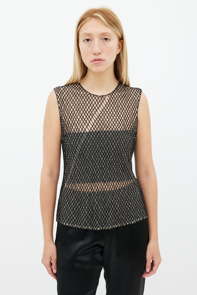 Dries Van Noten // Black Mesh Long Sleeve Top – VSP Consignment