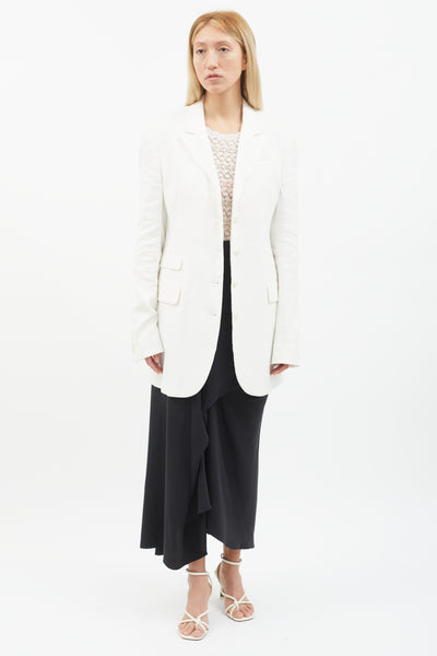 Eckhaus Latta // White Linen Studio Blazer – VSP Consignment