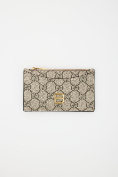 Gucci x Balenciaga GG Supreme Monogram Logo Card Case With Strap Beige  Ebony Cloth ref.649253 - Joli Closet