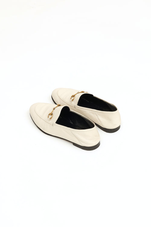 Gucci Cream Leather Hardware Loafer