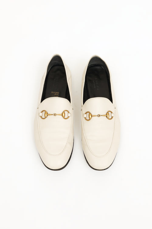 Gucci Cream Leather Hardware Loafer