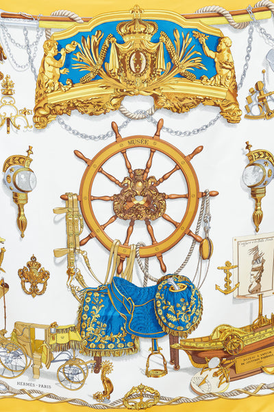 Hermès // Yellow & Multi Musée 90 Print Scarf – VSP Consignment