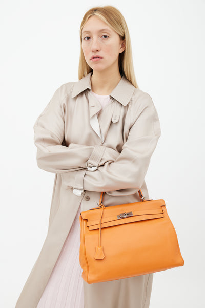Hermes Vintage Brown Leather Kelly 35 Retourne Bag Handbag – OPA