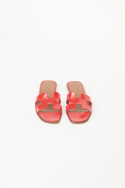 Red best sale hermes sandals