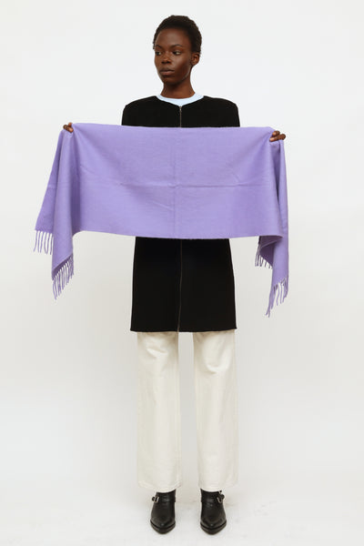 Hermès // Purple Cashmere Fringe Scarf – VSP Consignment