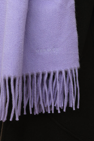 Hermès // Purple Cashmere Fringe Scarf – VSP Consignment