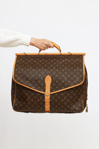 Louis Vuitton briefcase in monogram canvas and natural leather