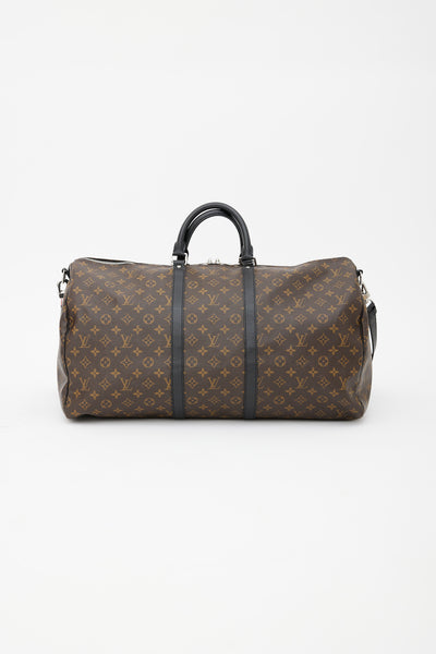 Louis Vuitton // Brown & Black Macassar Keepall 55 Bandoulière Bag – VSP  Consignment