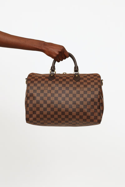 Louis Vuitton Speedy Bandouliere Damier Ebene 35 Brown in Coated  Canvas/Leather with Gold-tone - US