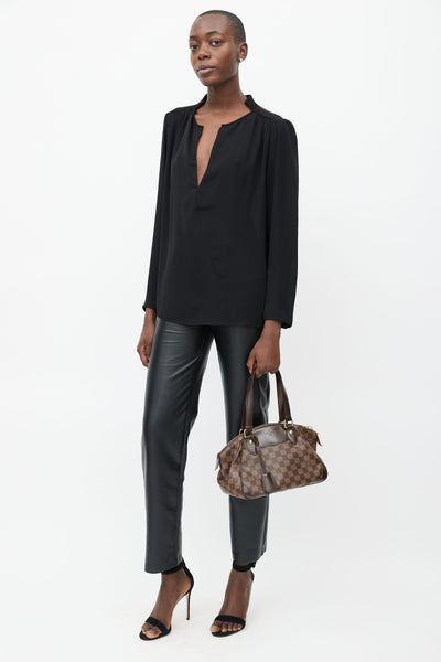Louis Vuitton // Brown Leather & Damier Verona Shoulder Bag – VSP  Consignment