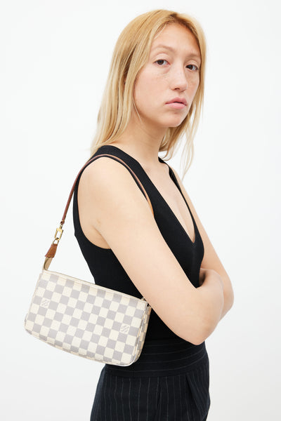 Cream Damier Azur Pochette Accessoires Bag
