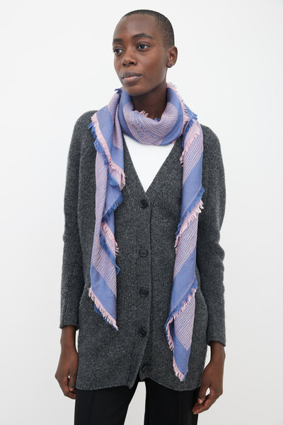 Louis Vuitton // Pink & Blue Epi Textured Shawl Scarf – VSP Consignment