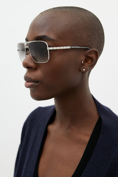 Louis Vuitton Sunglasses Damier Attitude Z0260U Unisex Silver Black Gray  japan