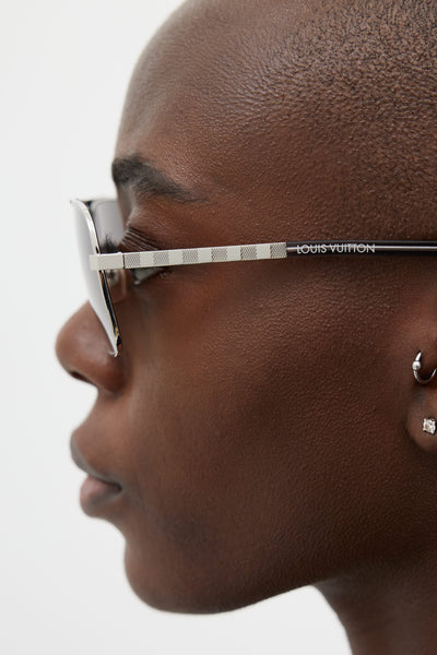 Louis Vuitton Silvertone Metal Frame Attitude Sunglasses-Z0260U
