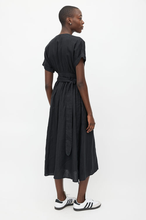 Mara Hoffman Black Wrap Midi Dress