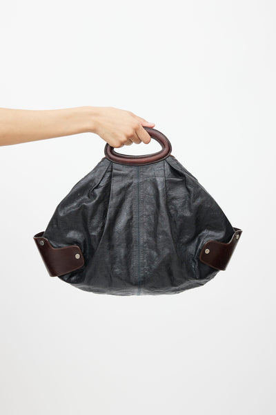 Marni // Black Brown Leather Balloon Shoulder Bag – VSP Consignment