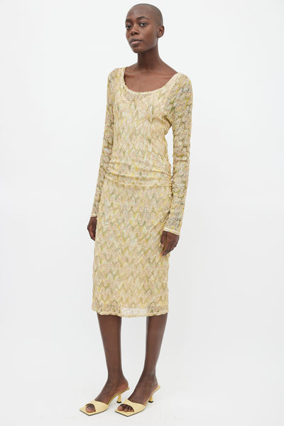 Missoni // Yellow, Green Beige Knit Slip Dress – VSP Consignment